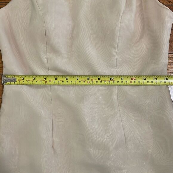 Raffaella chiffon beige Y2K spaghetti strap mini cocktail dress size medium - Picture 14 of 16